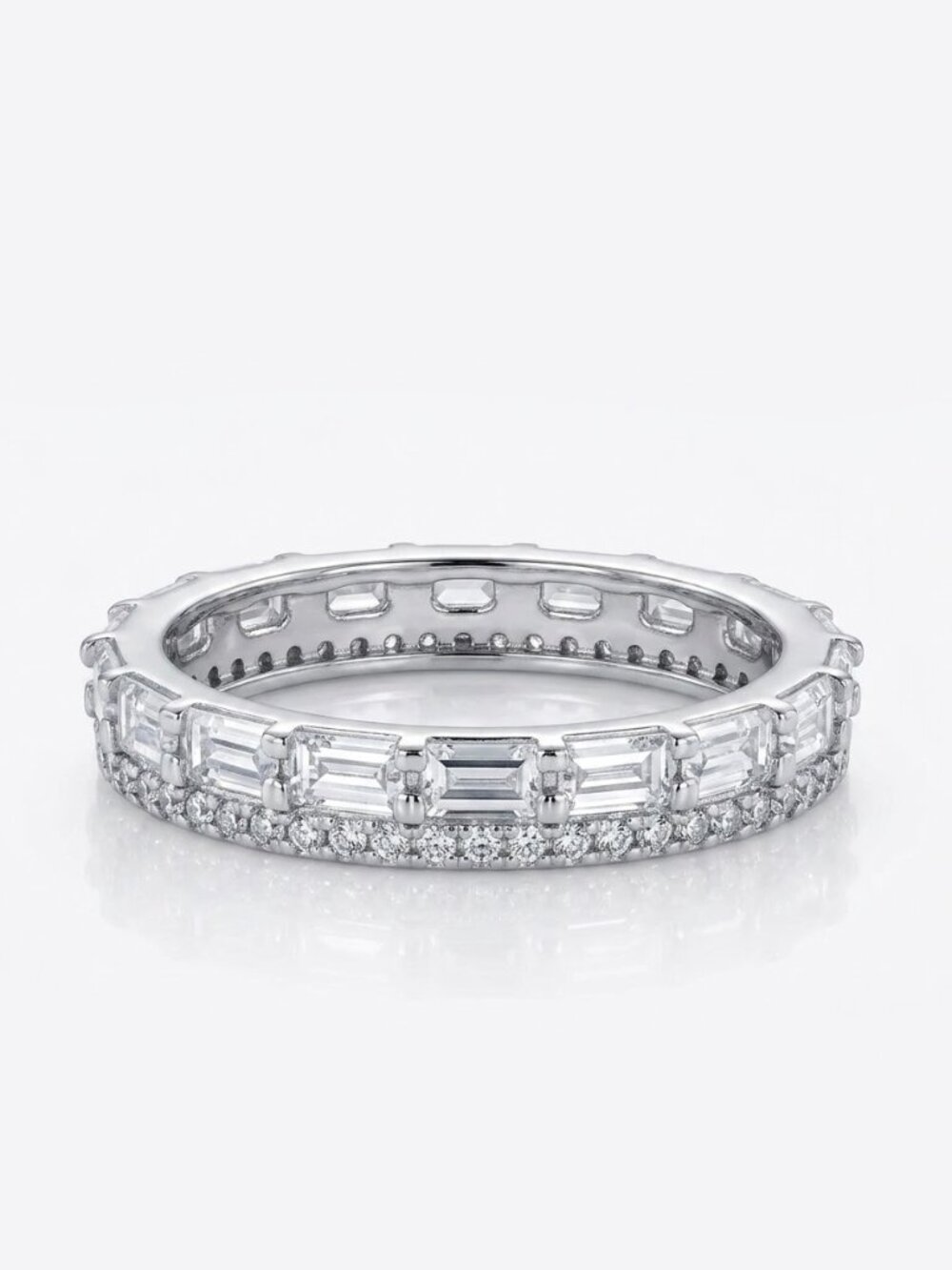 Stackable Emerald Cut Eternity Ring, Charmed Aroma Size 7